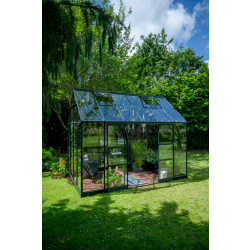 HALLS szklarnia ogrodowa ICON PLANTHOUSE 8 (9,7 m2; 2,55 x 3,79 m) czarna, szkło hartowane + baza